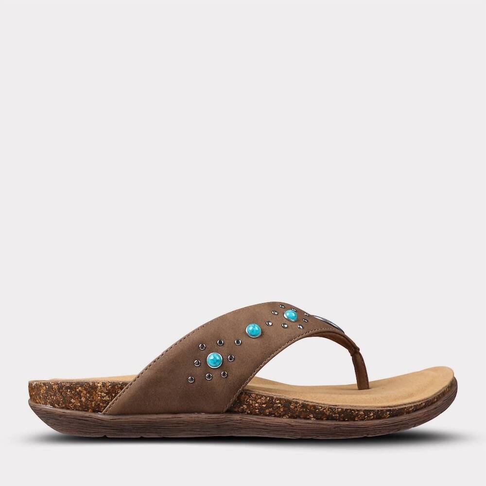 NEW MYKOS women's jovie thong sandal in brown